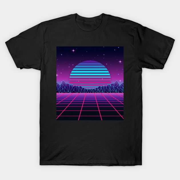 Spectacular Sunset Synthwave T-Shirt by edmproject